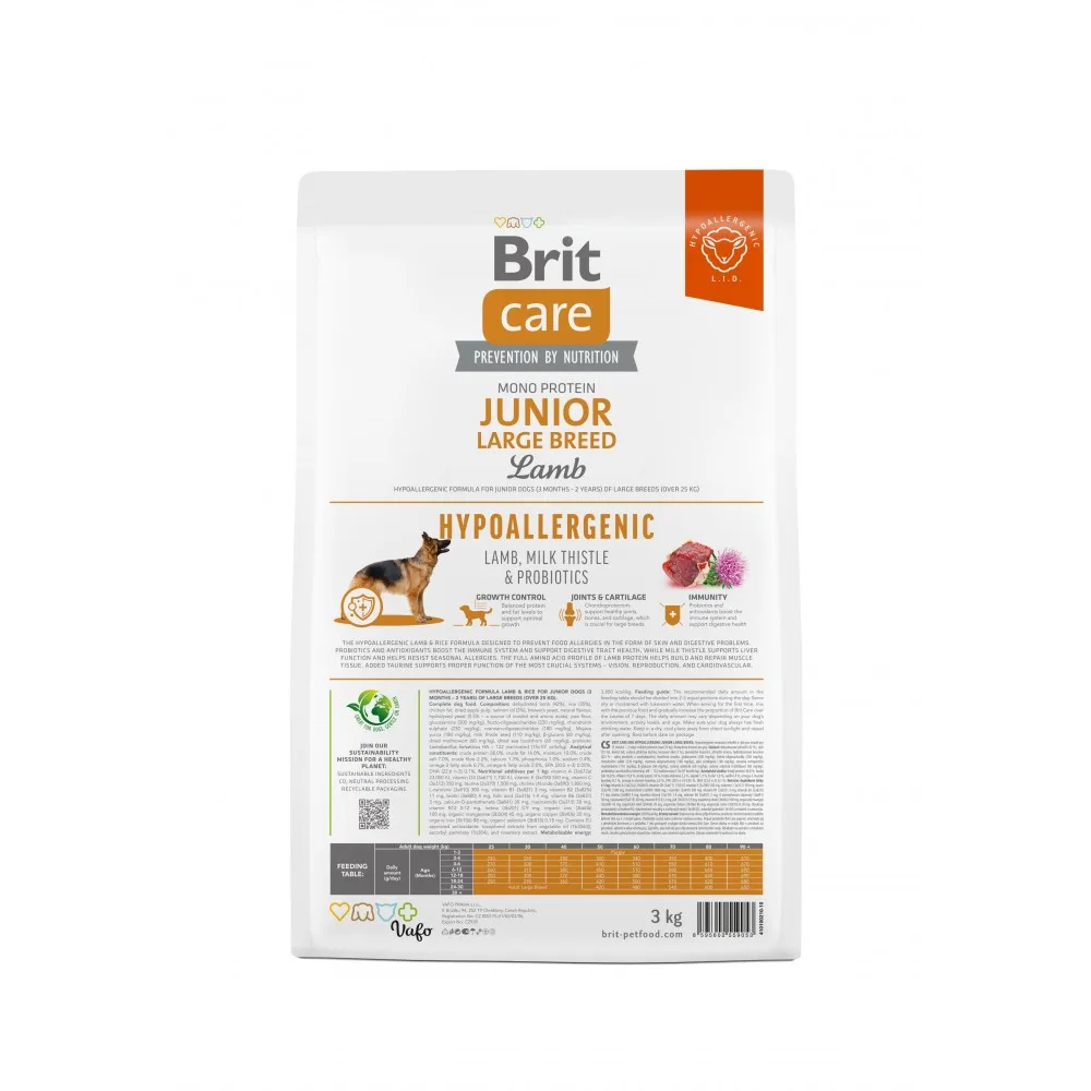 Корм сухий Brit Care Dog Hypoallergenic Junior Large Breed для молодих собах великих порід гіпоалергенний з ягням 3 кг — фото 4