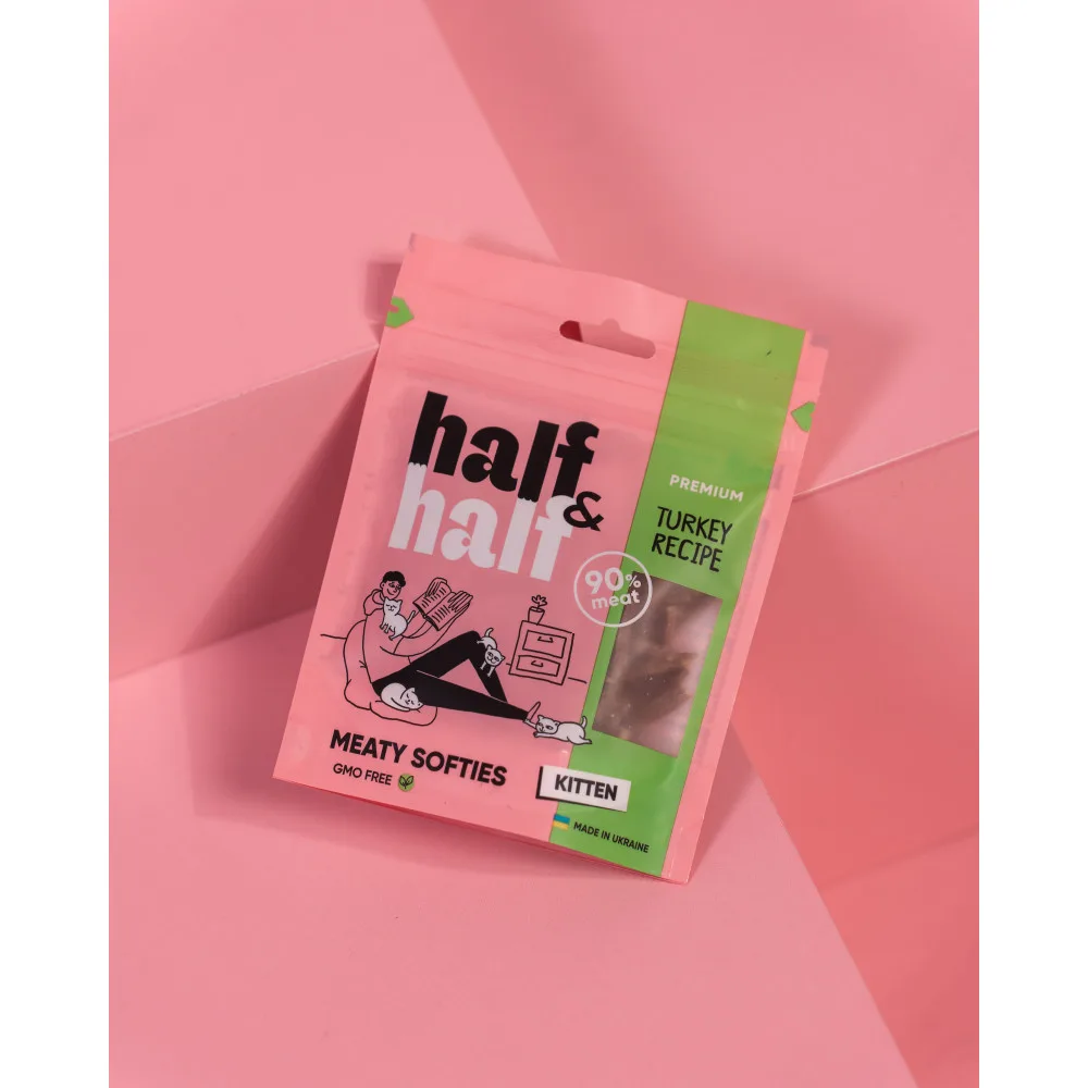 Ласощі HalfHalf м ясні смужечки для кошенят, з індичкою 50 г — фото 3