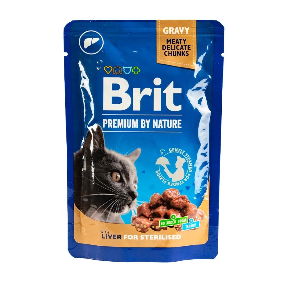 Корм вологий Brit Premium Liver for Sterilised для стерилізованих котів печінка 100 г — фото 4