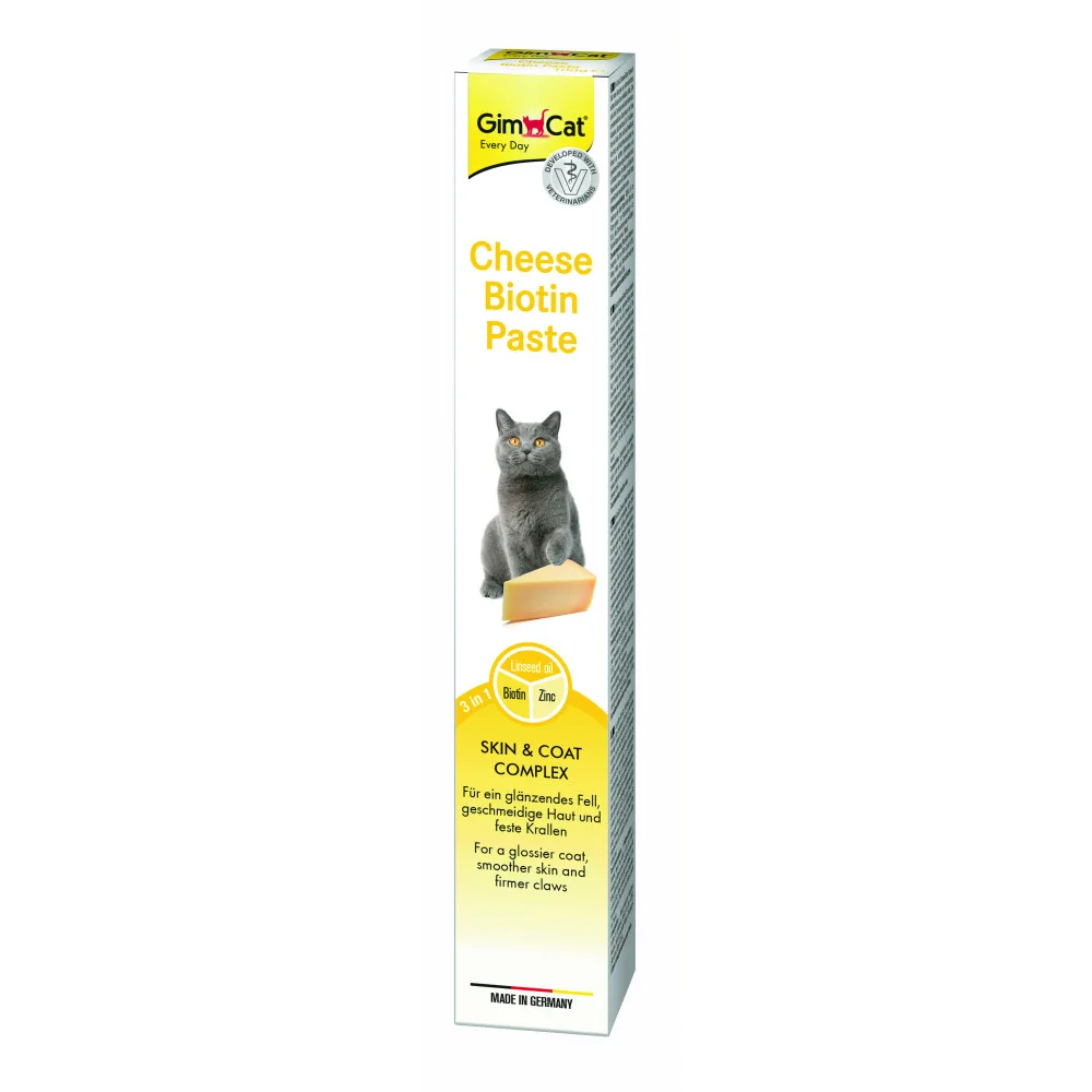 Паста GimCat Cheese Biotin Paste для котів усіх порід cирна з біотином 100 г