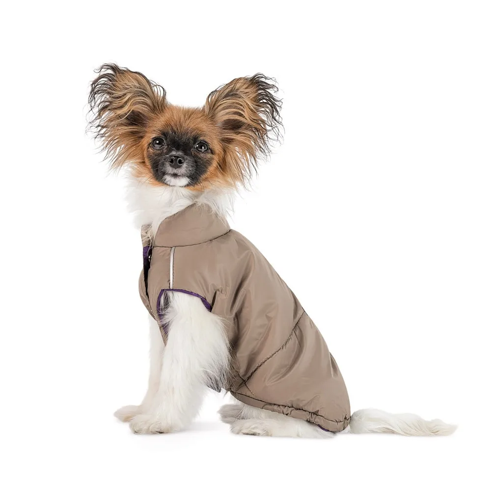 Жилет Pet Fashion Hardy для собак утеплений водонепроникний з отвором для повідця бежевий розмір L — фото 2