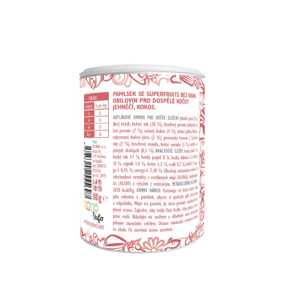 Ласощі Brit Care Superfruits Snack Lamb для котів з ягням і кокосом 100 г — фото 3