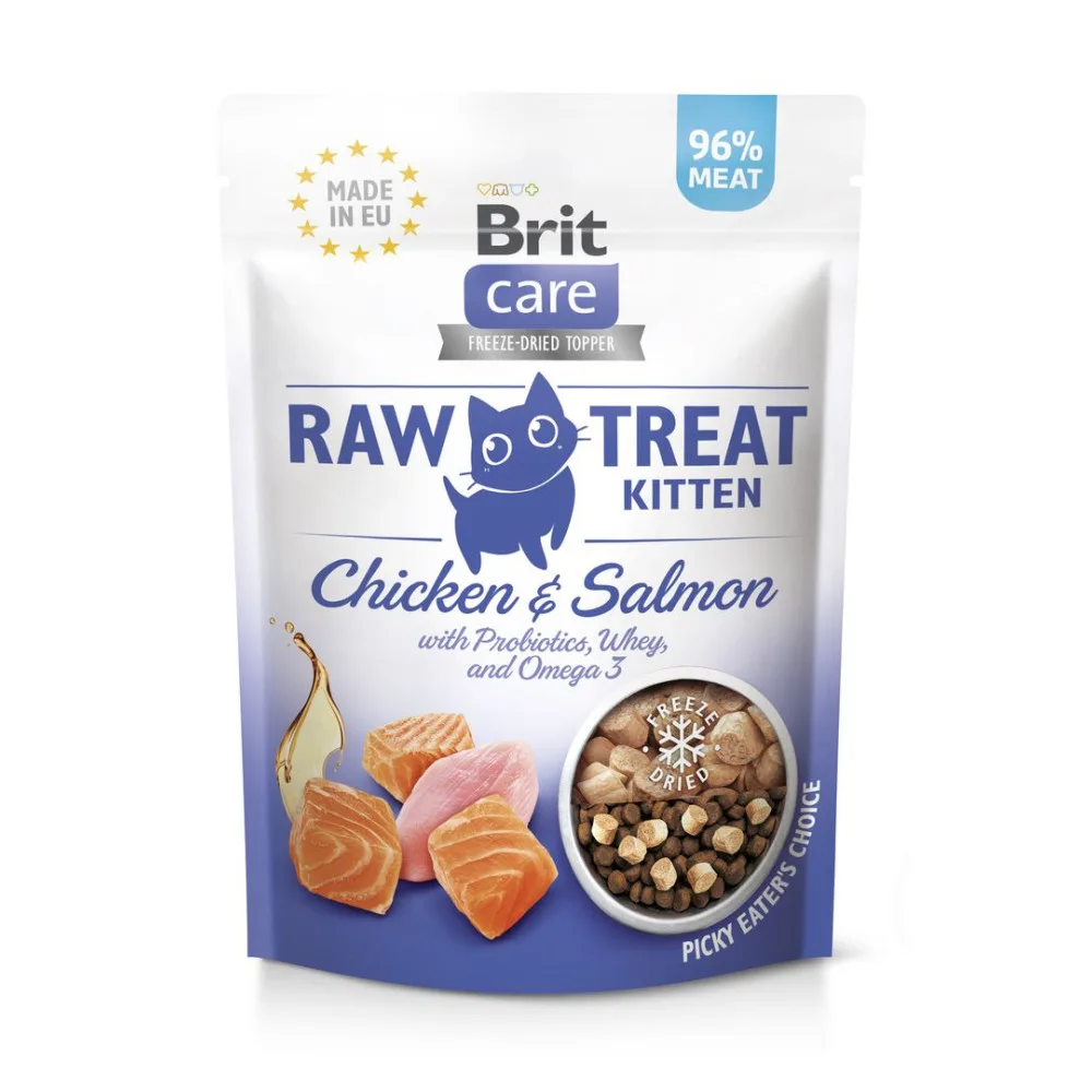 Ласощі Brit Raw Treat Freeze-dried Kitten для кошенят курка і лосось 40 г