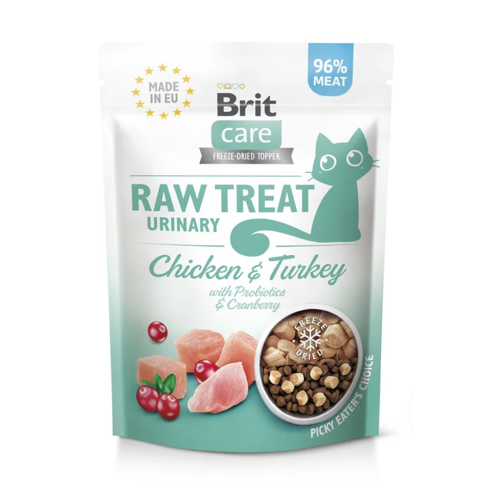 Ласощі Brit Raw Treat Freeze-dried Urinary для котів для сечовидільної системи курка та індичка 40 г
