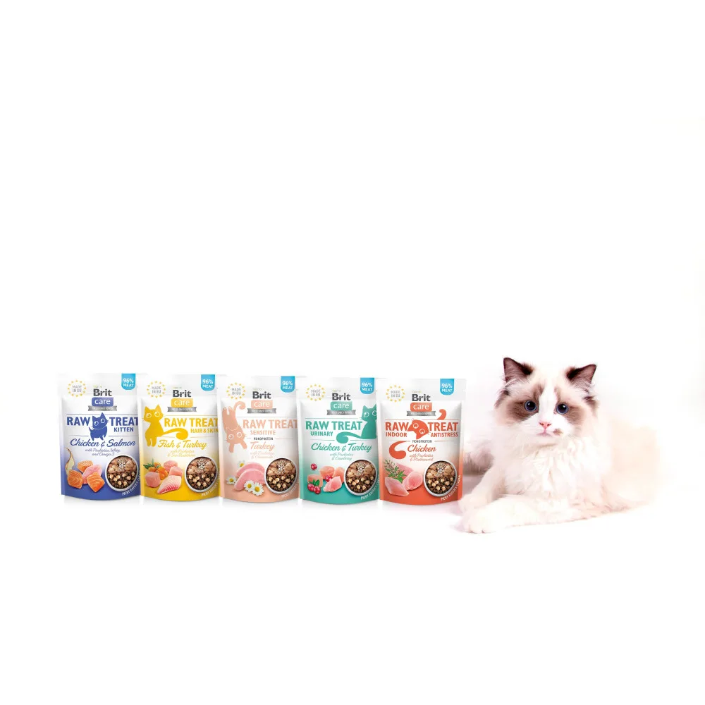 Ласощі Brit Raw Treat Freeze-dried Hair & Skin для котів для шерсті риба та індичка 40 г — фото 3