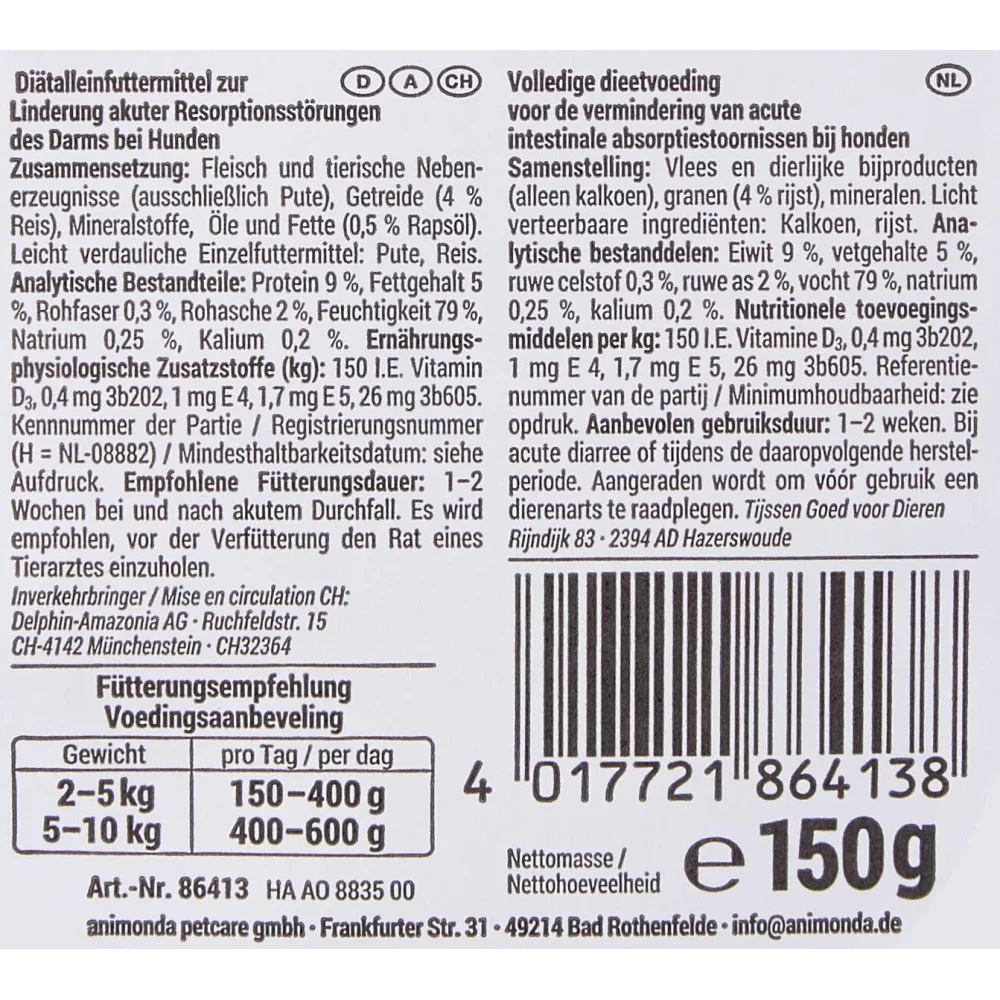 Корм ветеринарний вологий Integra Protect Intestinal Pure Turkey моно індичка для собак при порушенні кишково штункового тра — фото 2