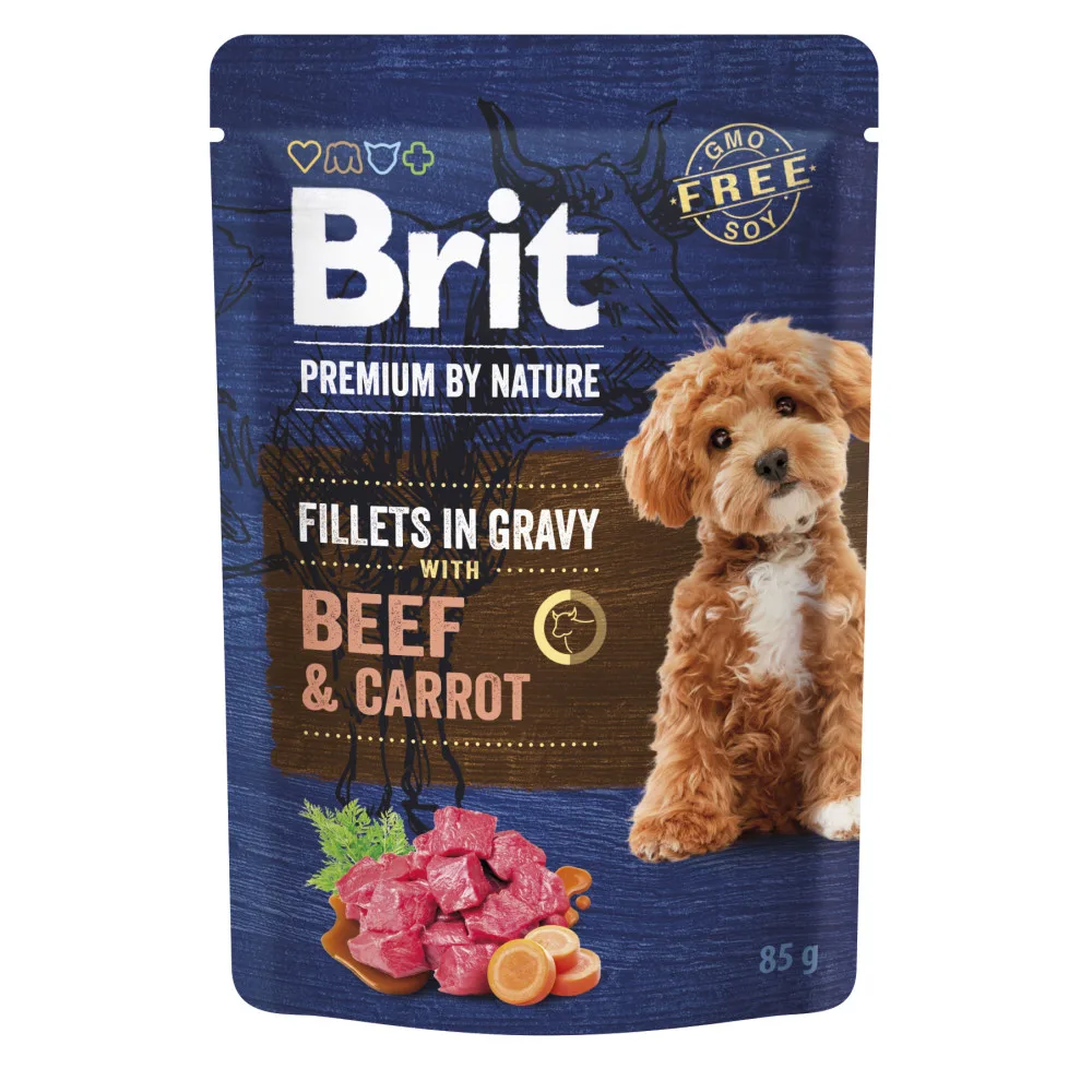 Корм вологий Brit Premium Fillets in Gravy Multipack для собак малих порід філе в соусі Мультипак 12 штх85 г — фото 4