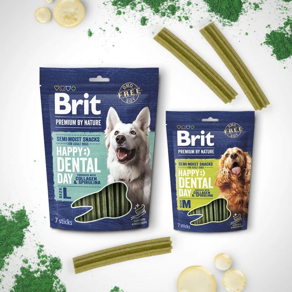 Ласощі Brit Premium Dental Snacks L для cобак великих порід з колагеном і спіруліною 250 г — фото 2