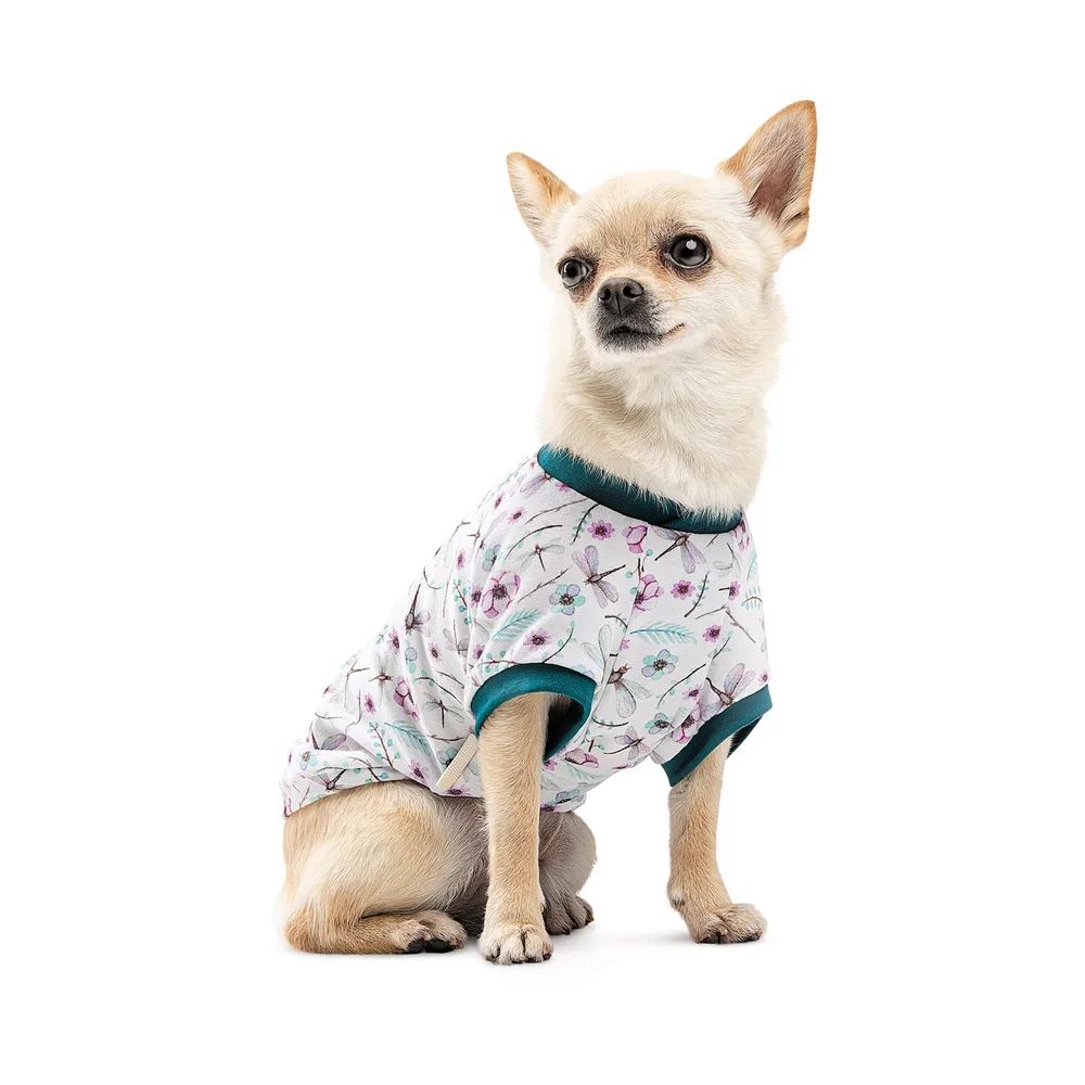 Футболка Pet Fashion Flora для собак бавовна трикотаж біла з квітковим принтом XS2 — фото 2