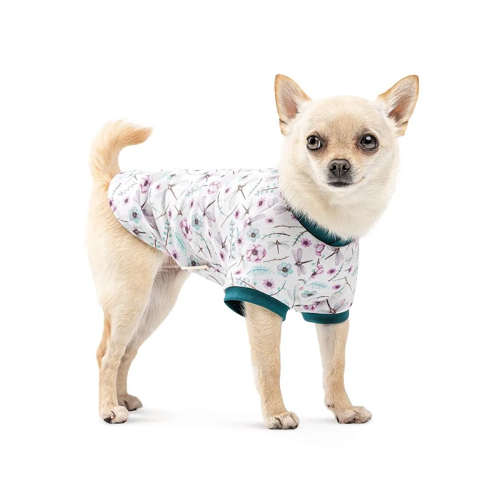 Футболка Pet Fashion Flora для собак бавовна трикотаж біла з квітковим принтом XS2 — фото 3