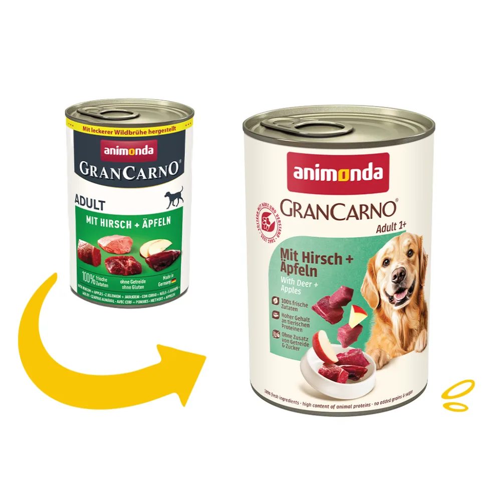 Корм Animonda GranCarno Adult Beef + Deer with Apple консервований д/соб з яловичиною олениною і яблуком 400 г арт.AM-82479 — фото 2