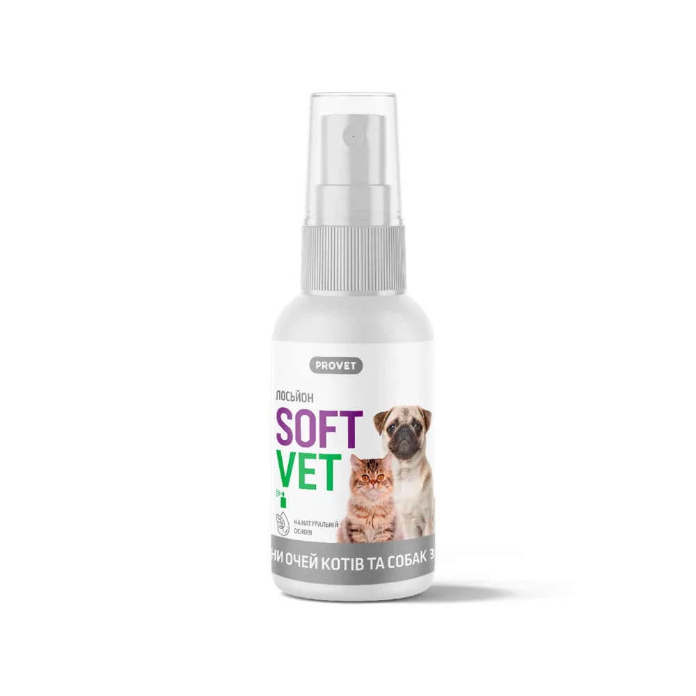 Лосьйон Provet SOFTVET для гігієни очей котів і собак 30 мл — фото 2