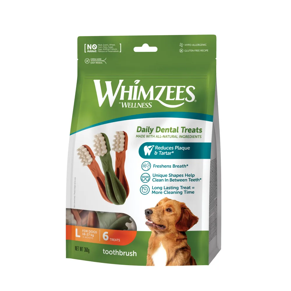 Ласощі Whimzees Toothbrush д/собак у формі зубної щітки L 6 шт