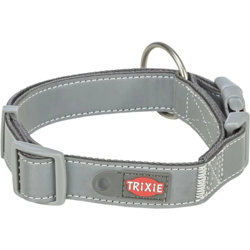 Нашийник Trixie для собак Premium Reflect світло відбиваючий графіт розмір L-XL 42-65 см/30 мм