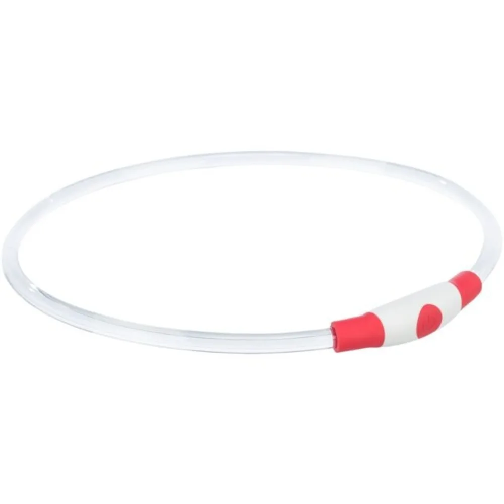 Нашийник Trixie Flash Light Ring USB для собак мигаючий силіконовий червоний розмір L–XL 65 см/8 мм