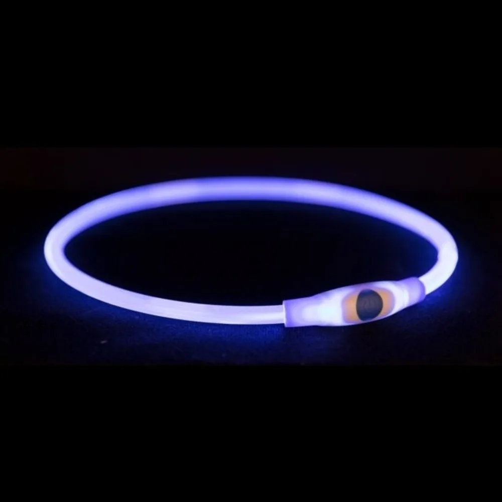 Нашийник Trixie Flash Light Ring USB для собак мигаючий силіконовий синій розмір L–XL 65 см/8 мм — фото 2