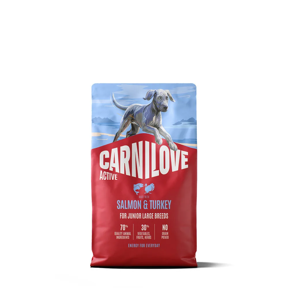 Корм сухий Carnilove Active Salmon & Turkey Junior Large Breed для молодих собак великих порід лосось та індичка 4 кг