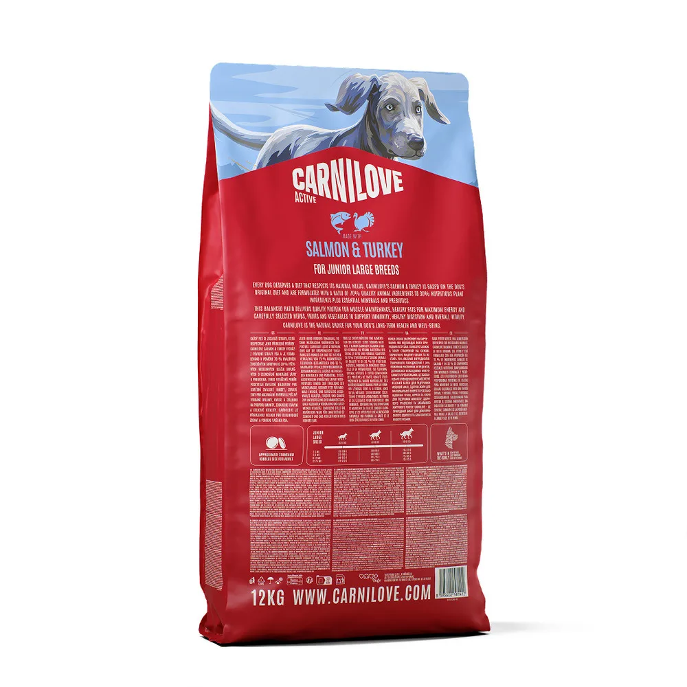 Корм сухий Carnilove Active Salmon & Turkey Junior Large Breed для молодих собак великих порід лосось та індичка 12 кг — фото 2