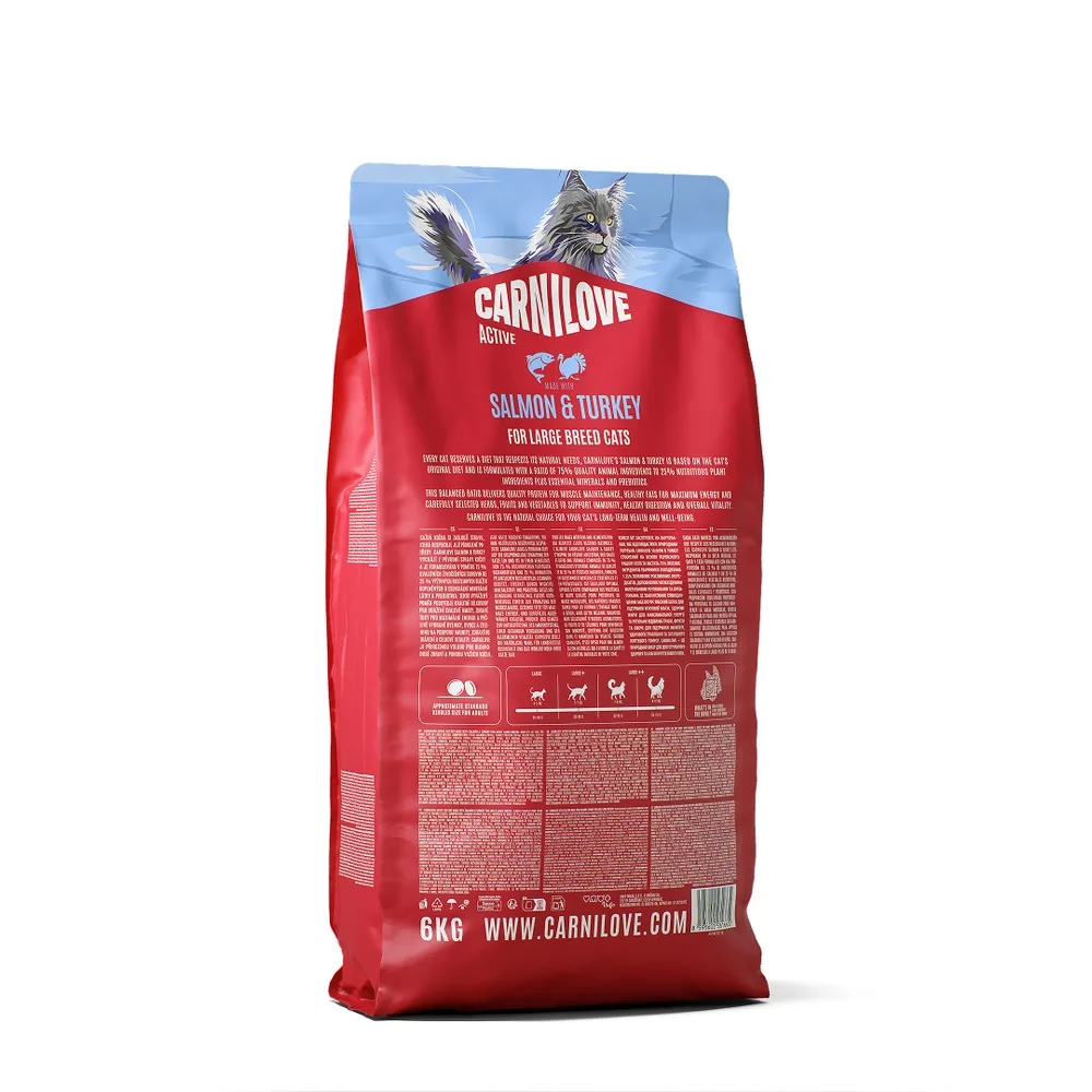 Корм сухий Carnilove Active Salmon & Turkey Large Breed для котів великих порід лосось та індичка 6 кг — фото 2