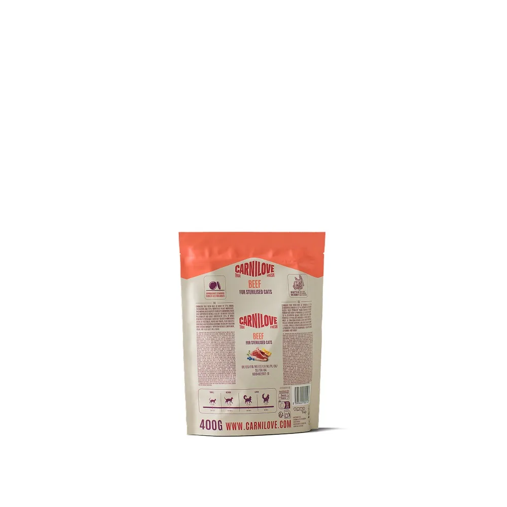Корм сухий Carnilove True Fresh Beef Sterilised для стерилізованих котів яловичина 400 г — фото 2