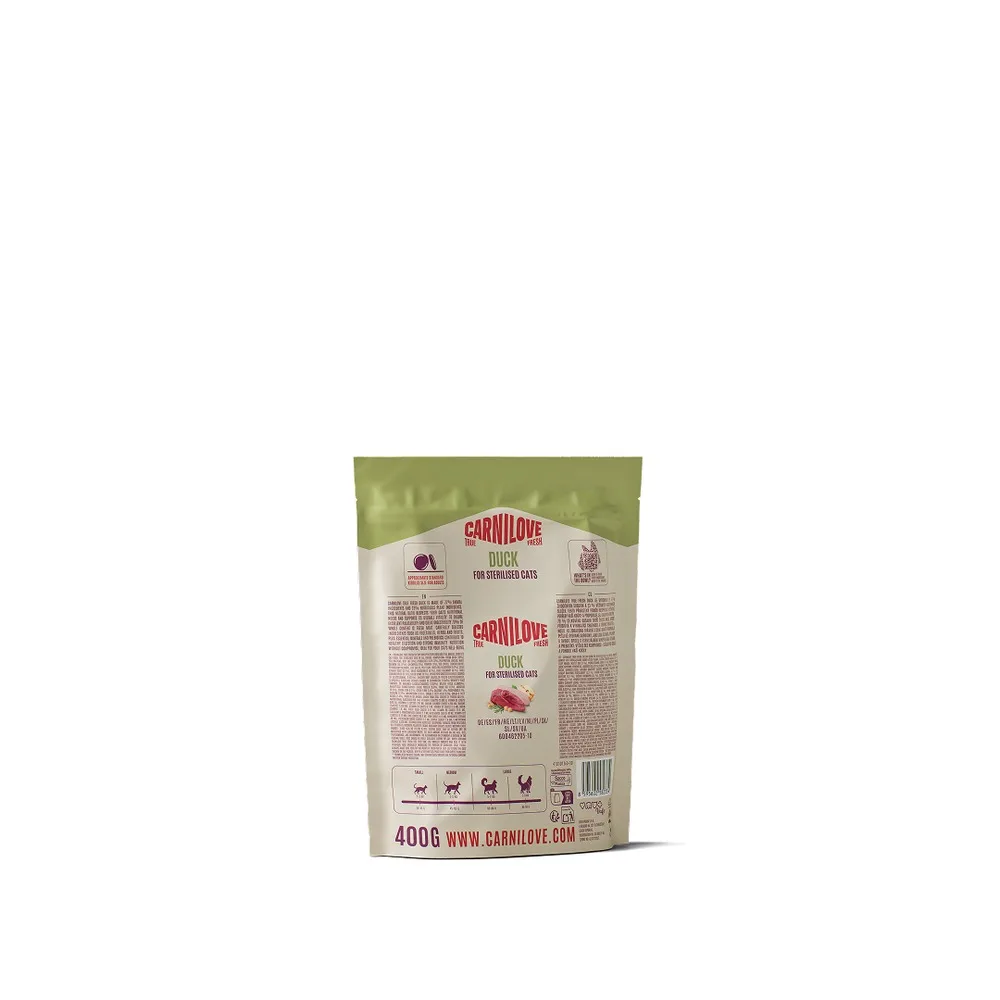Корм сухий Carnilove True Fresh Duck Sterilised для стерилізованих котів качка 400 г — фото 2