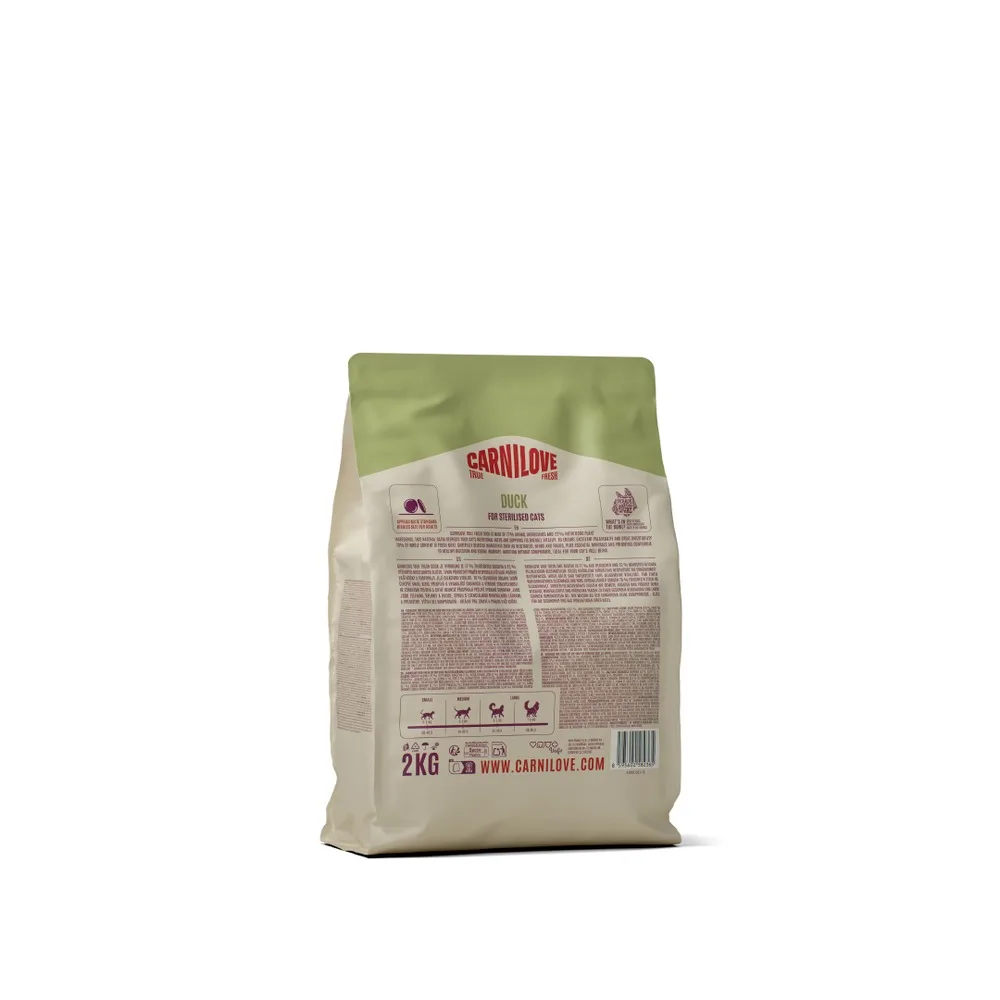 Корм сухий Carnilove True Fresh Duck Sterilised для стерилізованих котів качка 2 кг — фото 2