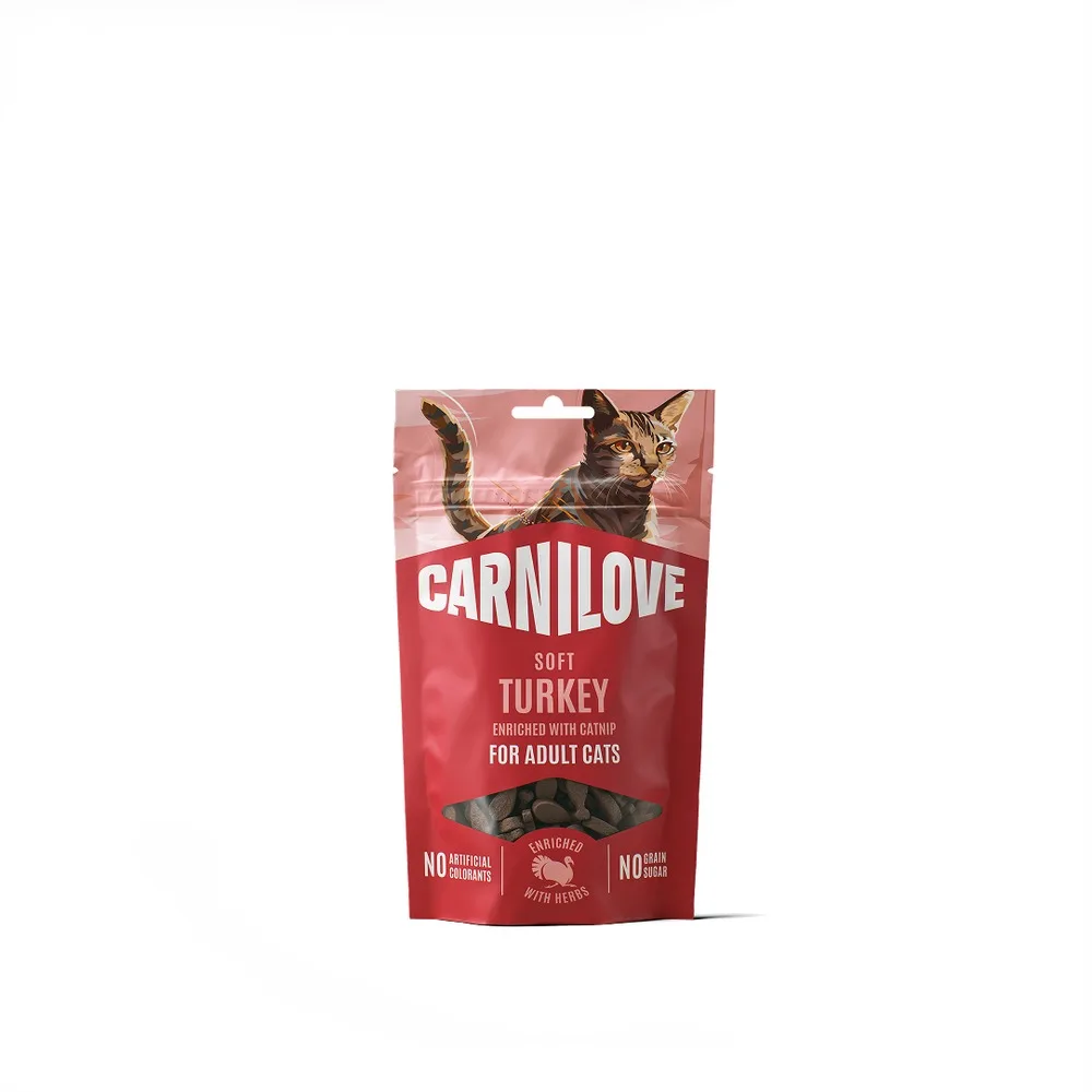 Ласощі Carnilove Soft Snack Turkey with Catnip для котів м’які індичка і котяча м’ята 50 г