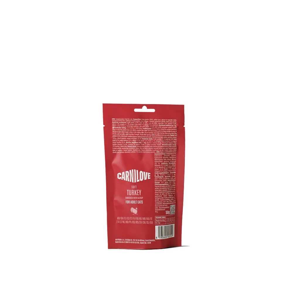 Ласощі Carnilove Soft Snack Turkey with Catnip для котів м’які індичка і котяча м’ята 50 г — фото 2