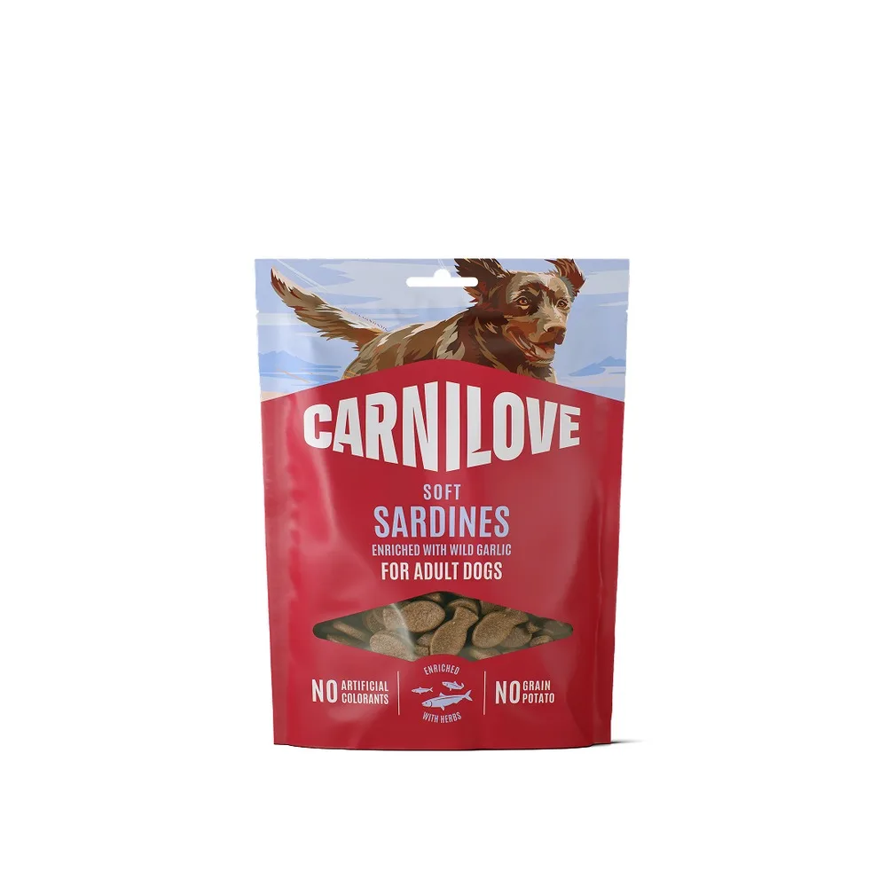 Ласощі Carnilove Soft Snack Sardines with Wild garlic для собак м’які сардини і дикий часник 200 г