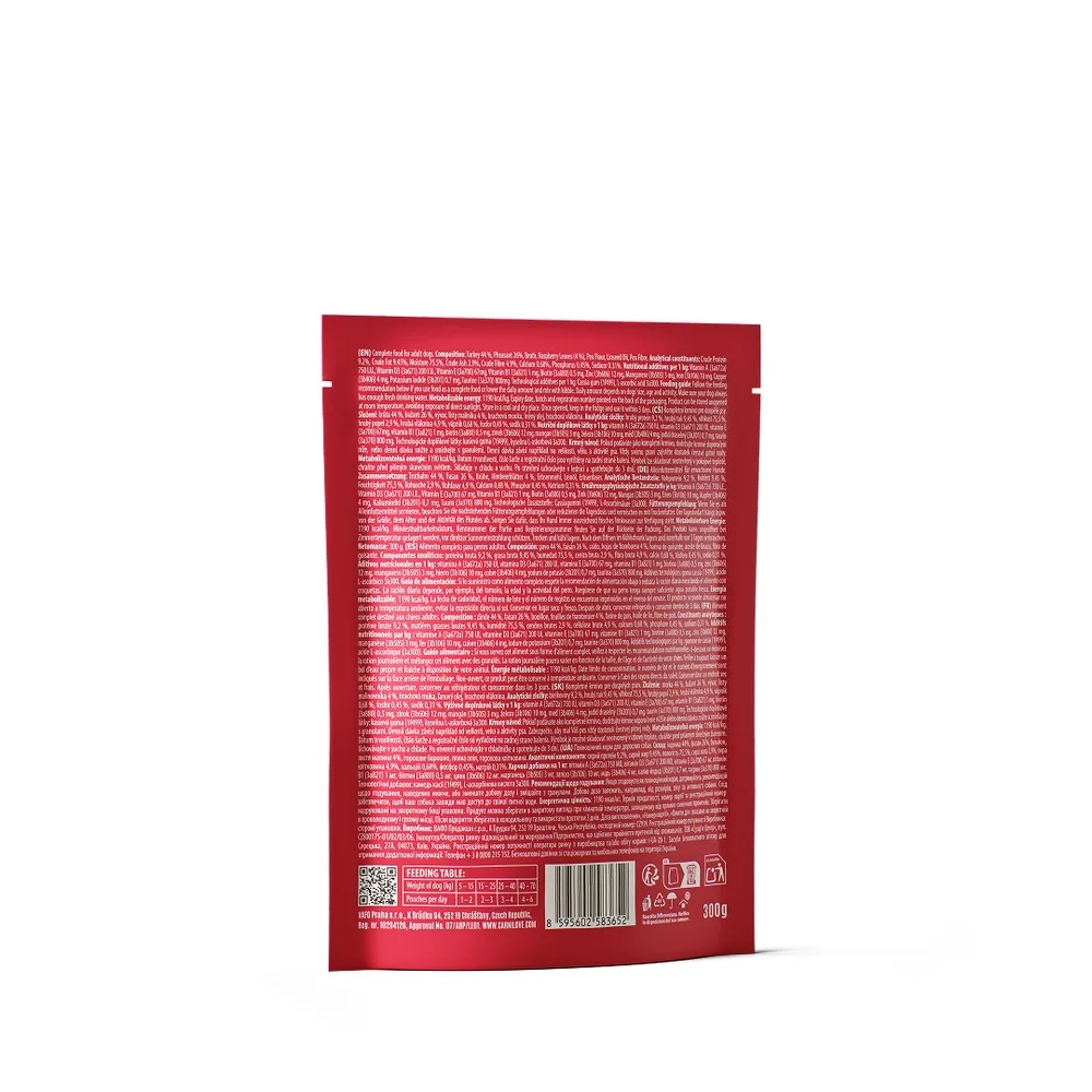Корм вологий Carnilove Turkey & Pheasant with Raspberry Leaves для собак паштет індичка і фазан з листям малини 300 г — фото 2
