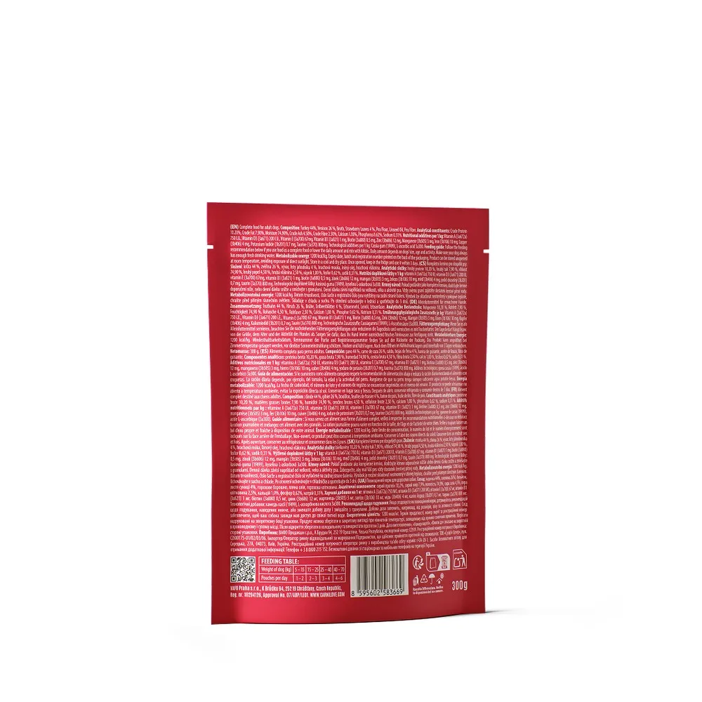 Корм вологий Carnilove Turkey & Venison with Stawberry Leaves для собак паштет індичка та оленина з листям полуниці 300 г — фото 2