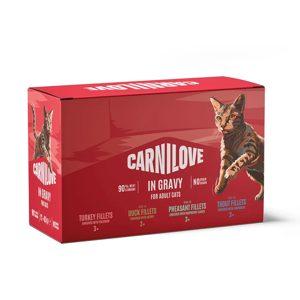Корм вологий Carnilove Gravy Multipack для котів в соусі в асортименті 12x85 г