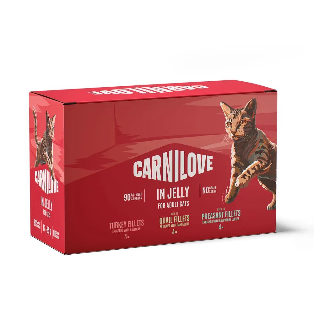 Корм вологий Carnilove Jelly Multipack для котів в желе в асортименті 12x85 г