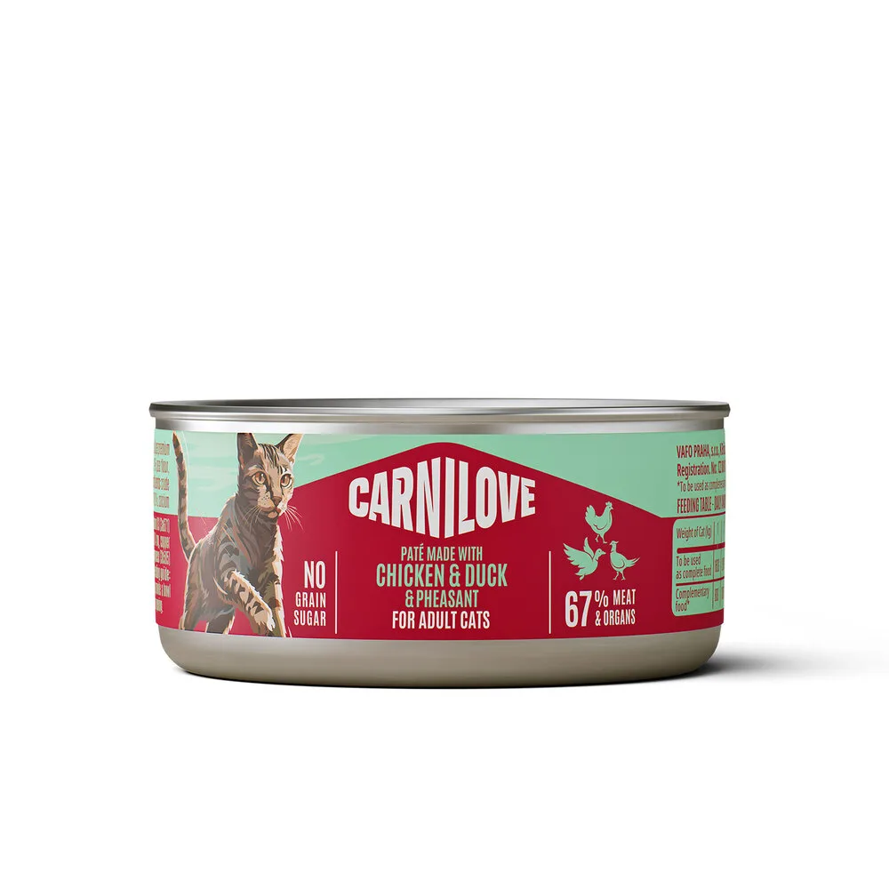 Корм вологий Carnilove Chicken, Duck & Pheasant для котів паштет курка, качка і фазан 100 г