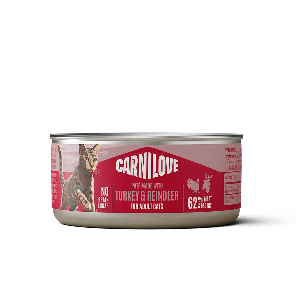 Корм вологий Carnilove Turkey & Reindeer для котів паштет індичка і північний олень 100 г