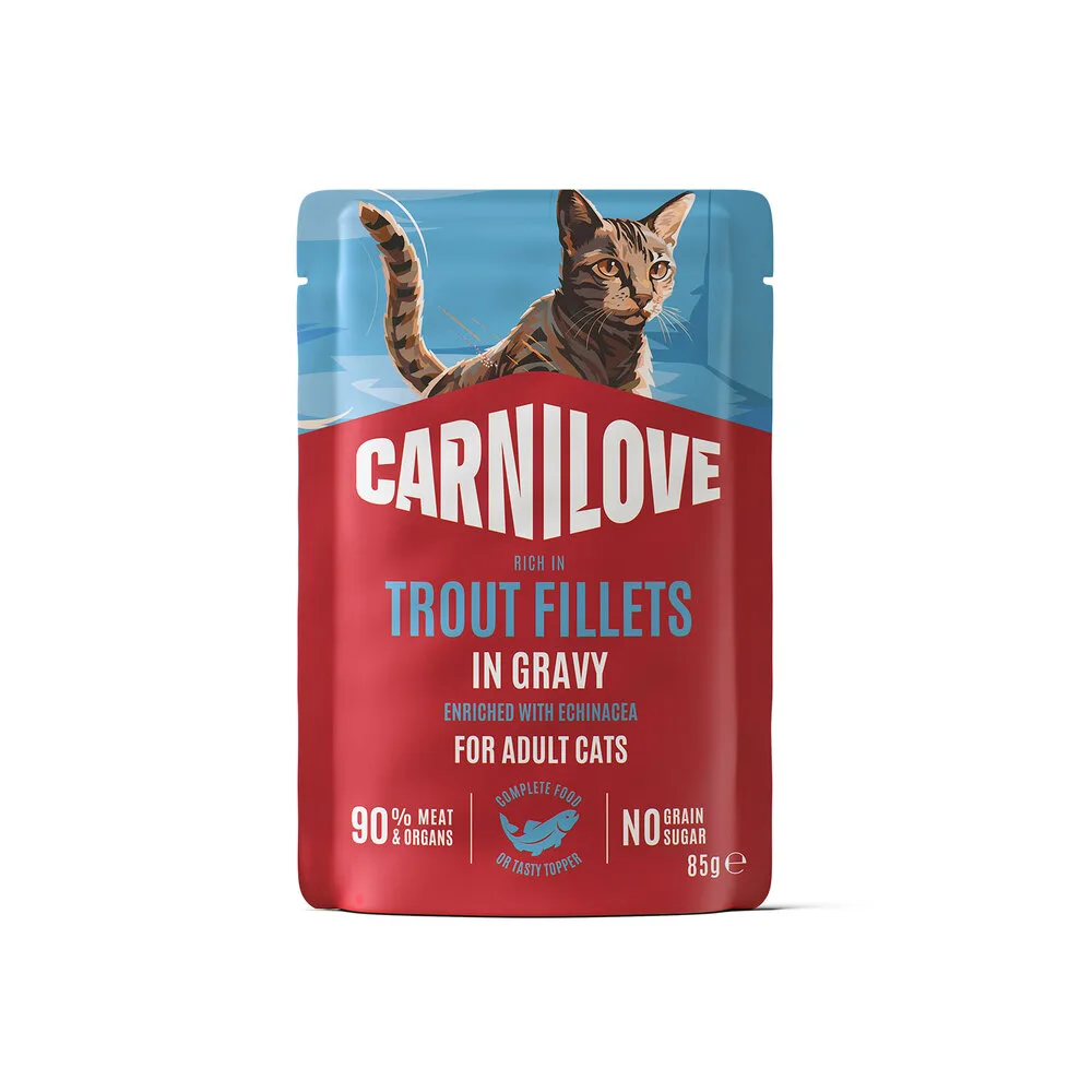 Корм вологий Carnilove Gravy Trout with Echinacea для котів форель та ехінацея в соусі 85 г