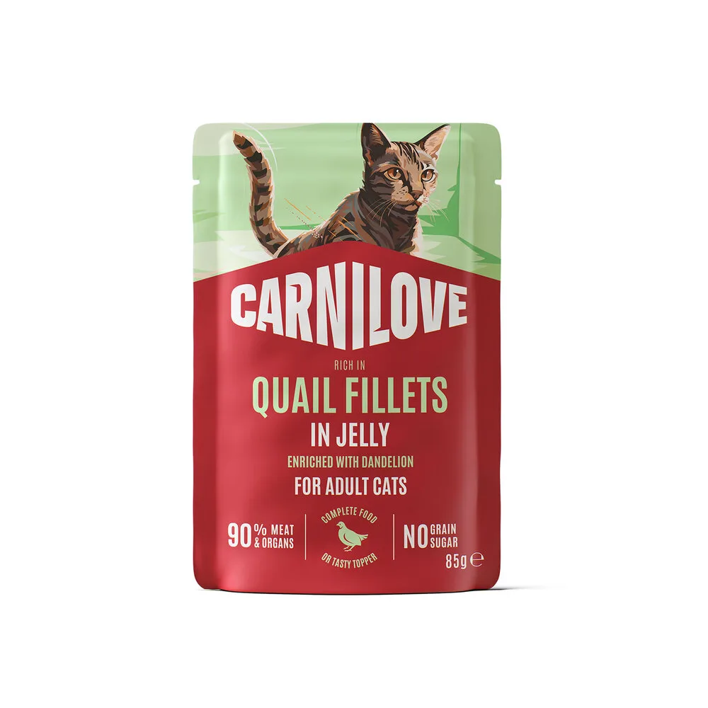Корм вологий Carnilove Jelly Quail with Dandelion для котів перепілка і кульбаба в желе 85 г