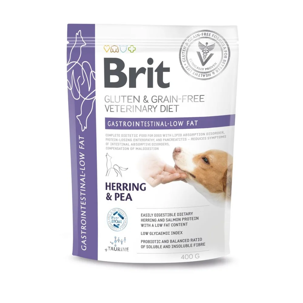 Корм сухий Brit VetDiet Dog Gastrointestinal-Low fat для собак при проблемах з травленням з обмеженим вмістом жиру з оселедц