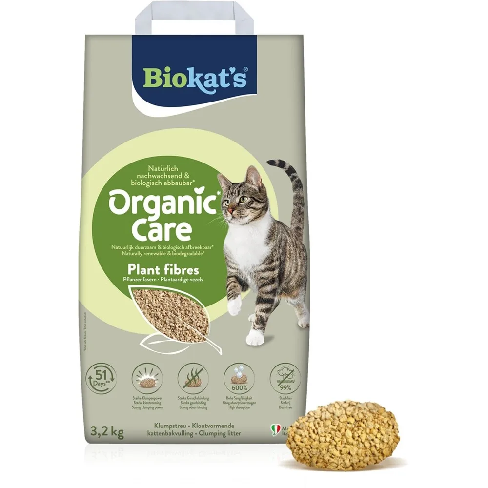 Наповнювач рослинний Biokats для котячого туалету Organic Care 8л/3,2кг — фото 2