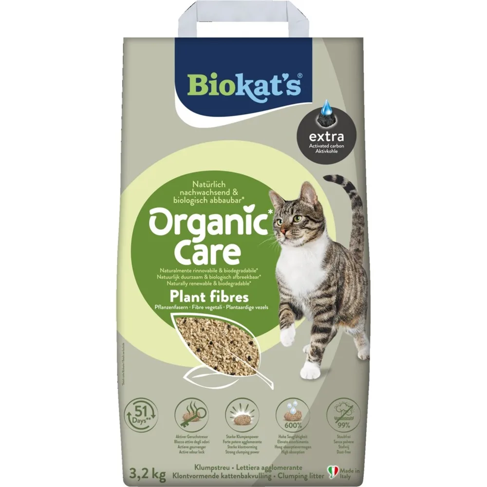 Наповнювач рослинний Biokats для котячого туалету Organic Care Extra 8л/3,2кг — фото 3