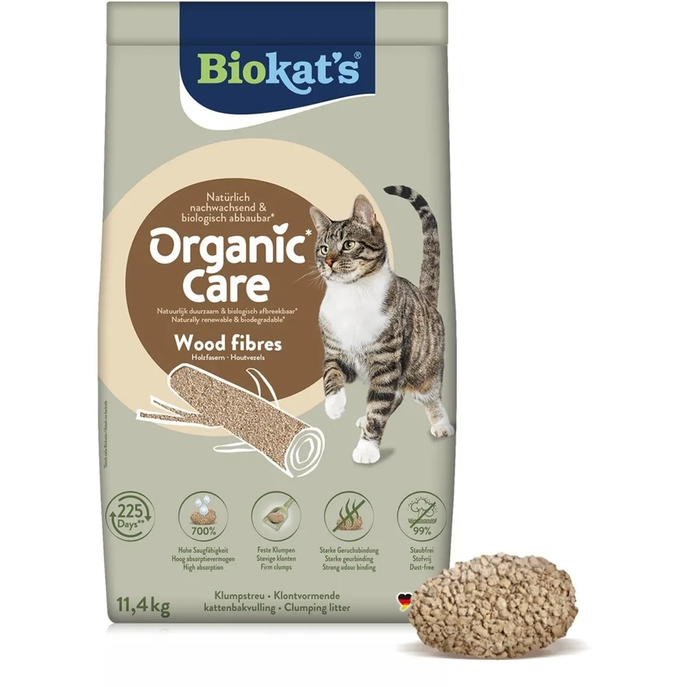 Наповнювач деревний Biokats для котячого туалету Organic Care 30л/11,4кг — фото 2