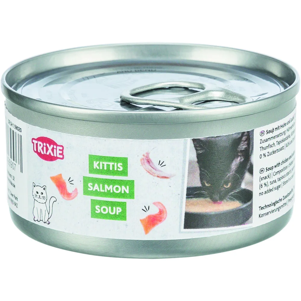 Корм вологий Trixie Salmon Soup with chicken and salmon для котів Лососевий суп з куркою та лососем, 80 г — фото 4