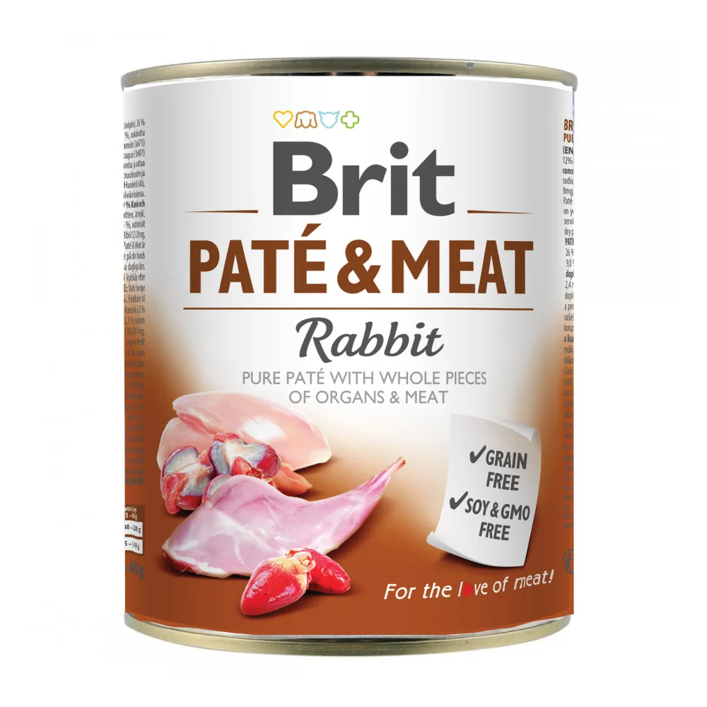 Корм вологий Brit Paté and Meat Rabbit д/собак кролик 800 г