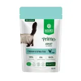 Nature’s Protection Prime Adult Cats Skin&Coat Chicken and White Fish Вологий корм для котів для догляду за шкірою та шерстю з куркою і білою рибою, 85 г — фото 1