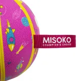 MISOKO Іграшка для собак, м’яч надувний, у формі баскетбольного м’яча, рожевий, 18.5 см — фото 2