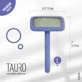 Tauro Pro Line Щітка дерев’яна прямокутна, зубці 11 мм, фіолетова, L, 12 х 17 см — фото 3
