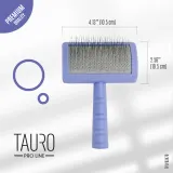 Tauro Pro Line Щітка пластикова, зубчики 20 мм, тонкі, фіолетова, 6,5 х 10,5 см — фото 3