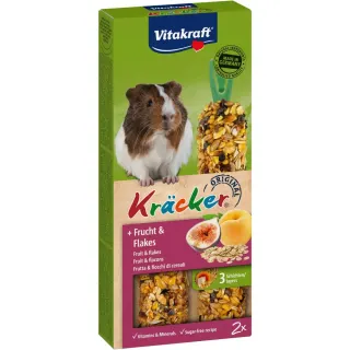 Ласощі Vitakraft Kracker Original Frucht and Flakes крекер для декоративних гризунів і морських свинок з фруктами 2 шт/уп