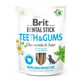 Ласощі Brit Dental Stick Teeth & Gums для дорослих собак з ромашкою та шавлією для здоров’я ясен і зубів 7 шт 251 г