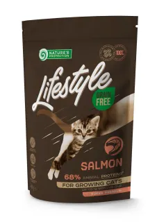 Nature’s Protection Lifestyle Growing Salmon Сухий беззерновий корм для кошенят з лососем, 400 г